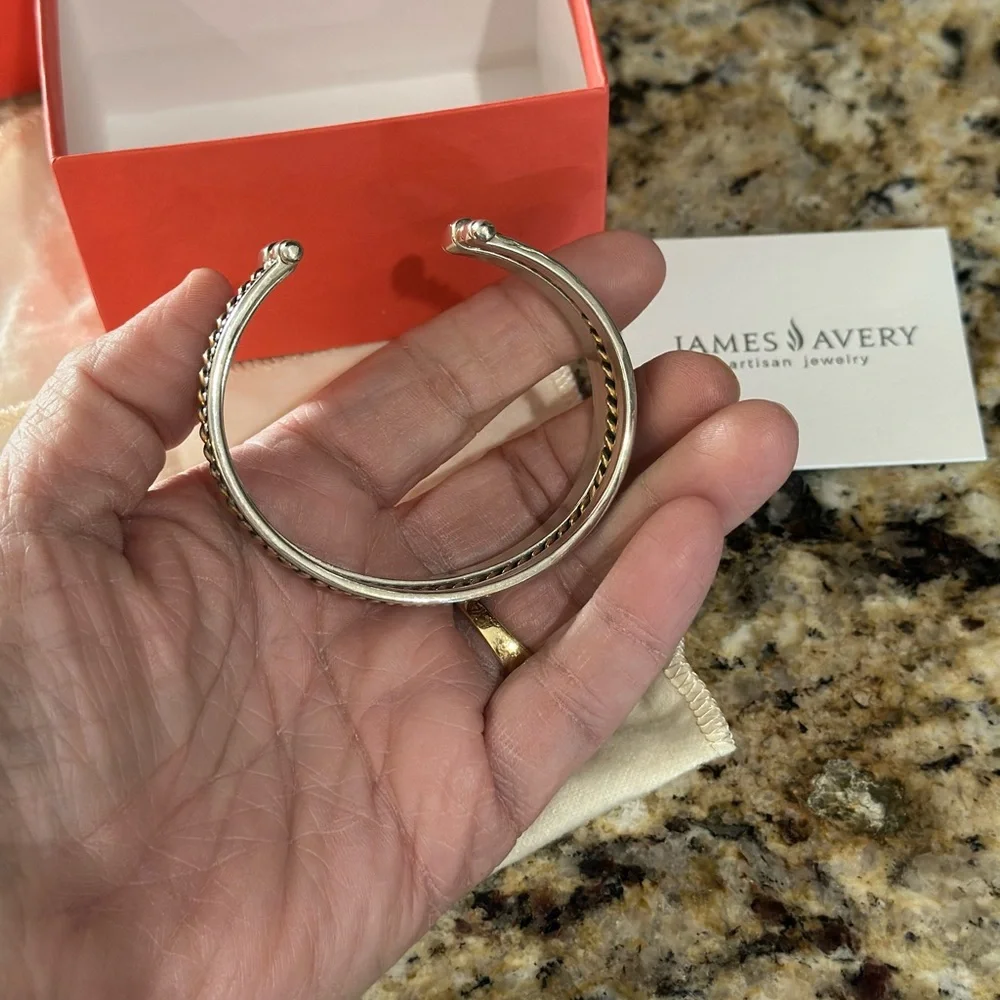 James Avery Rare multistack cuff bracelet RETIRED blackened silver bronze twist